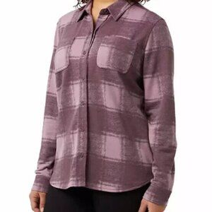32 Degrees Heat Women's Plus Size 2X Pearly Purple Cozy Knit Button Up Shirt NWT